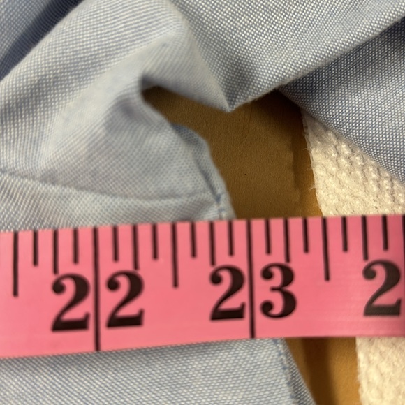 Modern Works Ladies Blue Button Up Shirt/Hidden Buttons Long Sleeves Size M - Picture 15 of 16